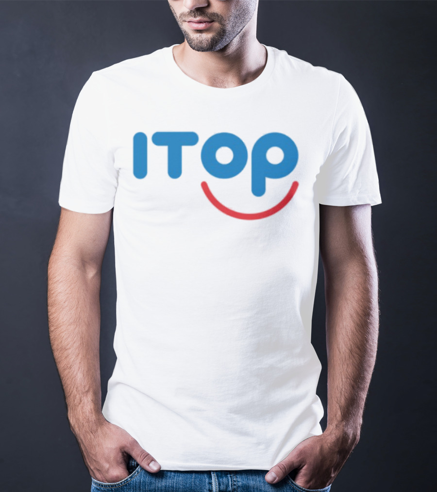 ITOP Smile Red And Blue Text T-Shirt