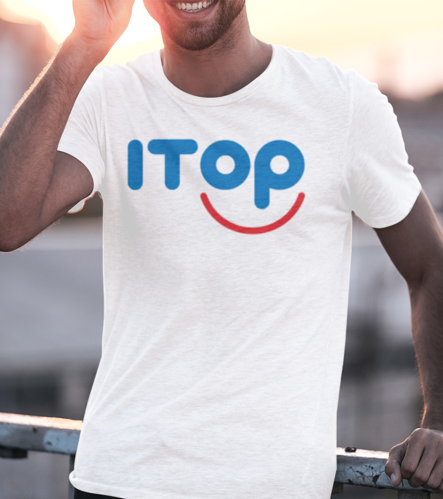 ITOP Smile Red And Blue Text T-Shirt