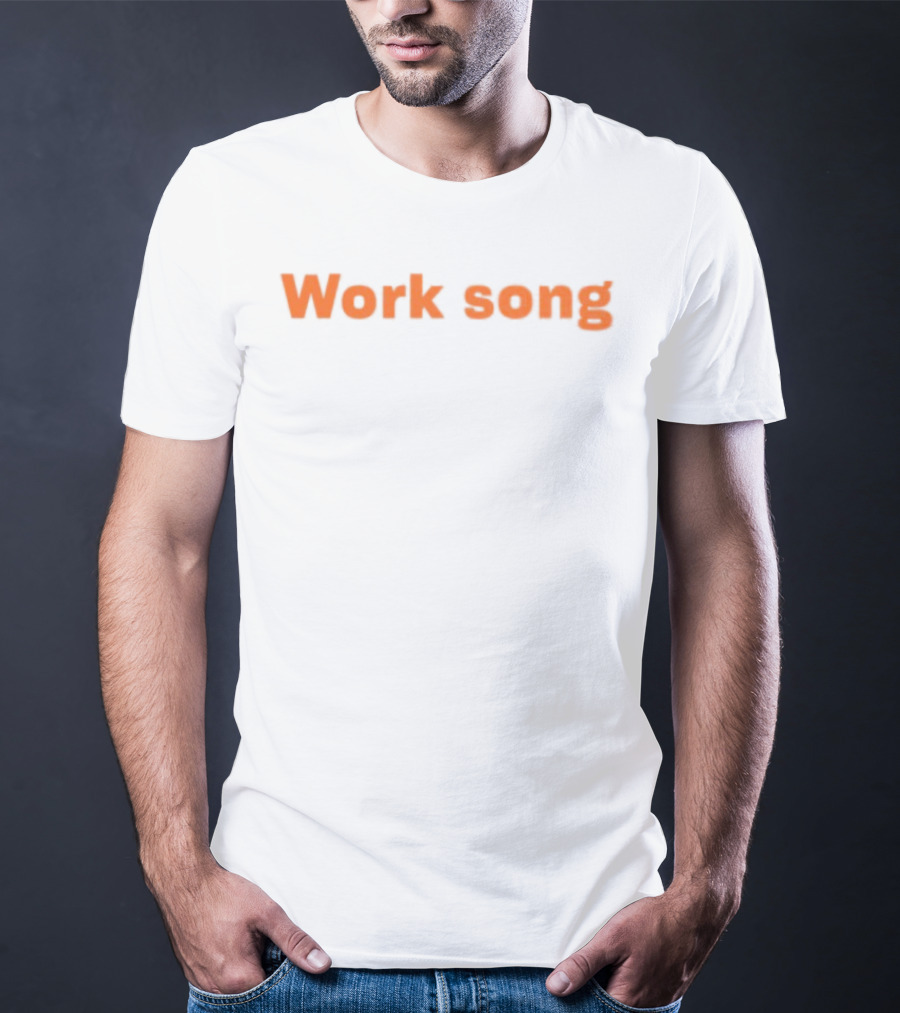 Lecks Work Song Retro Orange Text T-Shirt