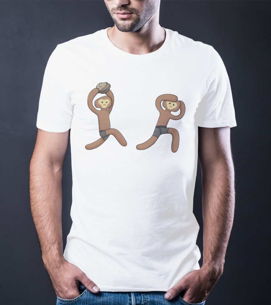 Monke's First Kill Vintage Caveman Meme Humor T-Shirt