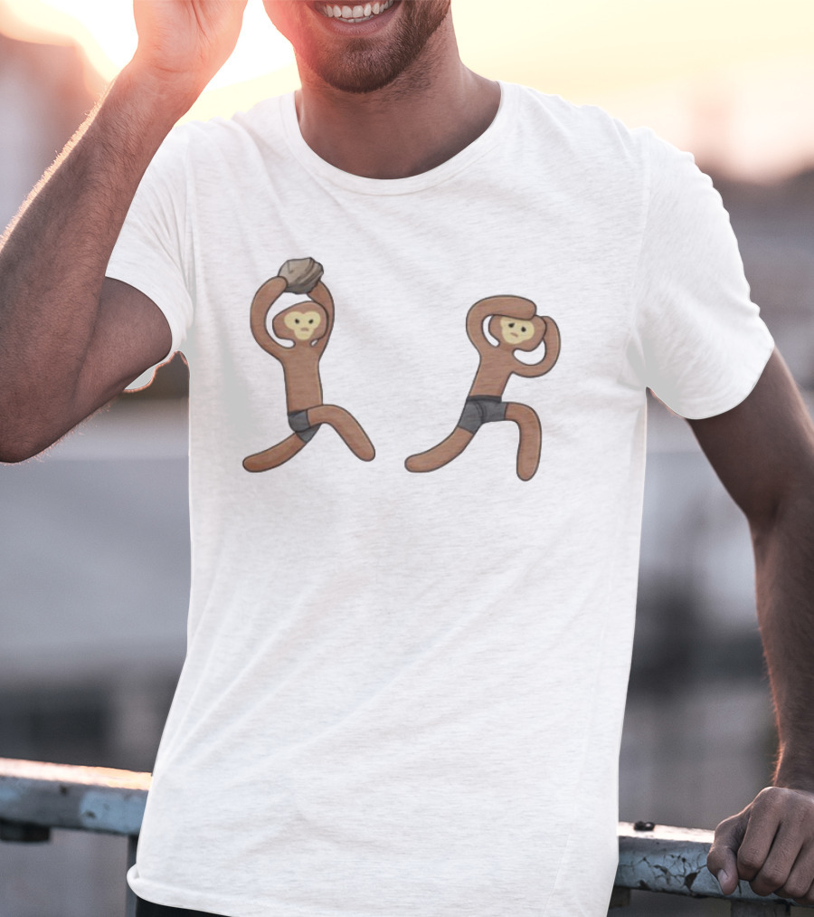 Monke's First Kill Vintage Caveman Meme Humor T-Shirt