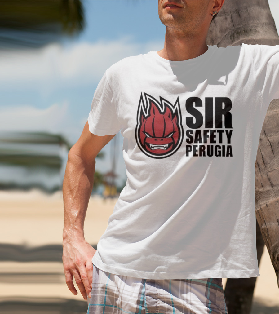 Sir Safety Perugia Volleyball Team Iconic Red Mascot T-Shirt