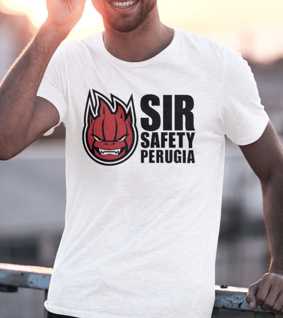 Sir Safety Perugia Volleyball Team Iconic Red Mascot T-Shirt