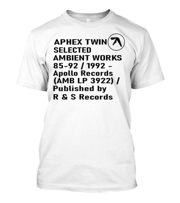 Aphex Twin Selected Ambient Works 85-92 Avalon R&S Records T-Shirt