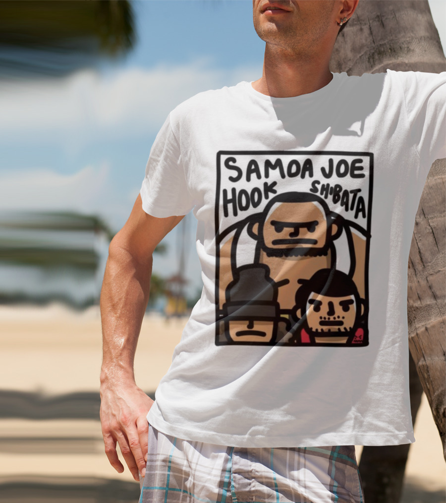 Samoa Joe Hook Shibata Cartoon Characters T-Shirt