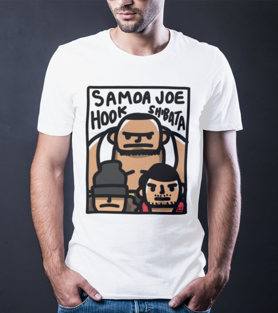 Samoa Joe Hook Shibata Cartoon Characters T-Shirt