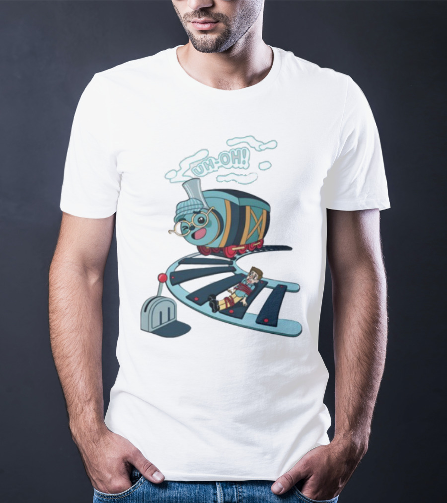 Tryguys Limited Edition Uh-Oh Trolley Problems T-Shirt