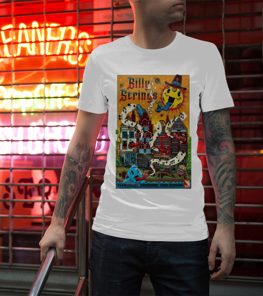Billy Strings TivoliVredenburg Utrecht Netherlands October 7-8 2025 Music Festival Psychedelic Cityscape Design T-Shirt