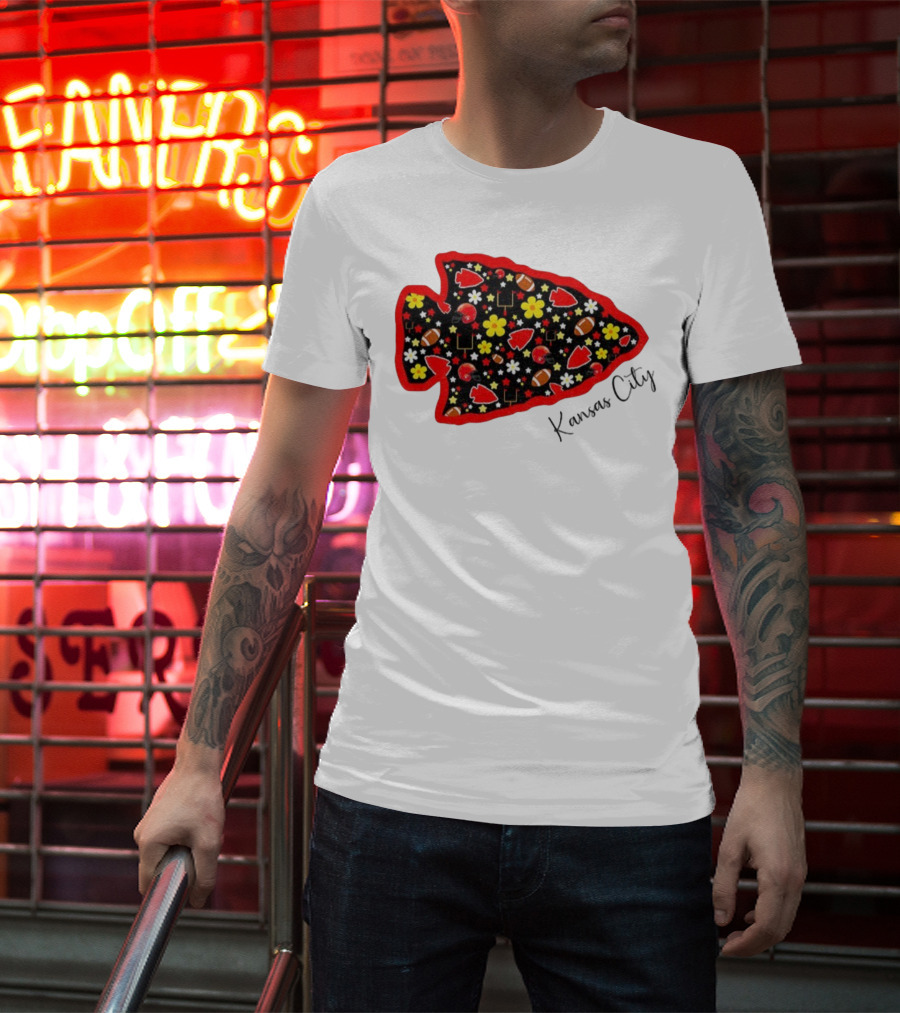 Kansas City Chiefs NFL Football 2025 Pattern Arrowhead T-Shirt