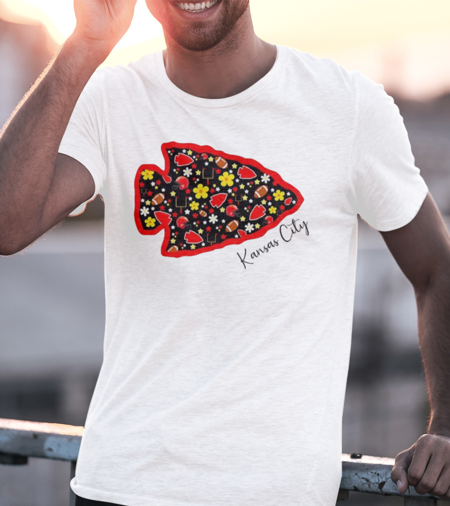 Kansas City Chiefs NFL Football 2025 Pattern Arrowhead T-Shirt