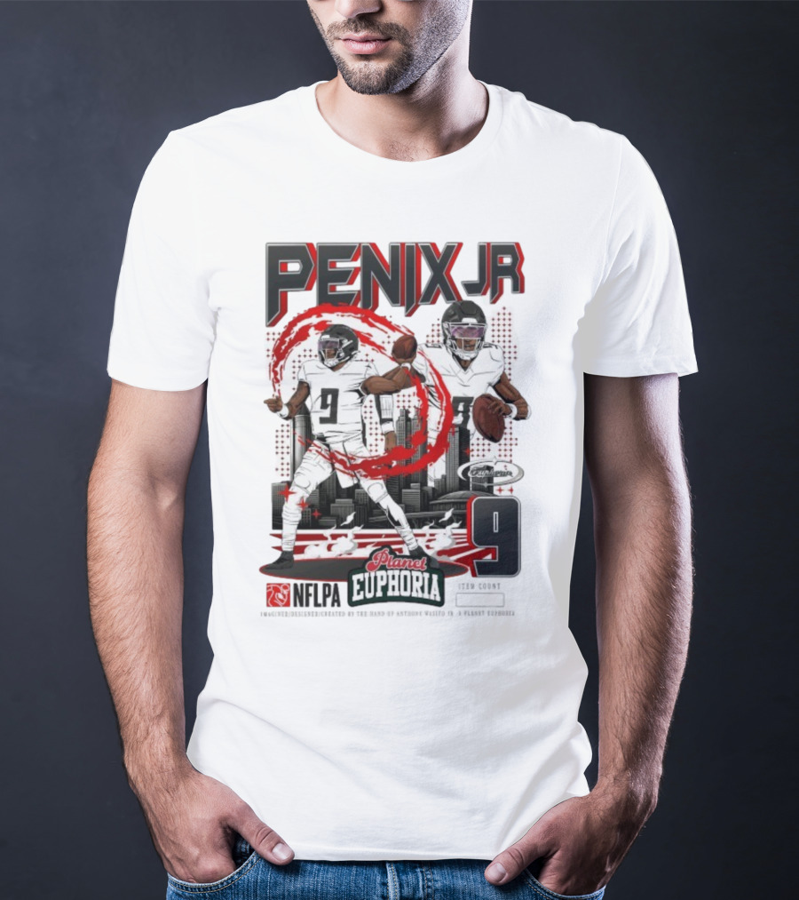 Penix Jr. NFLPA Planet Euphoria Number 9 Football Theme T-Shirt