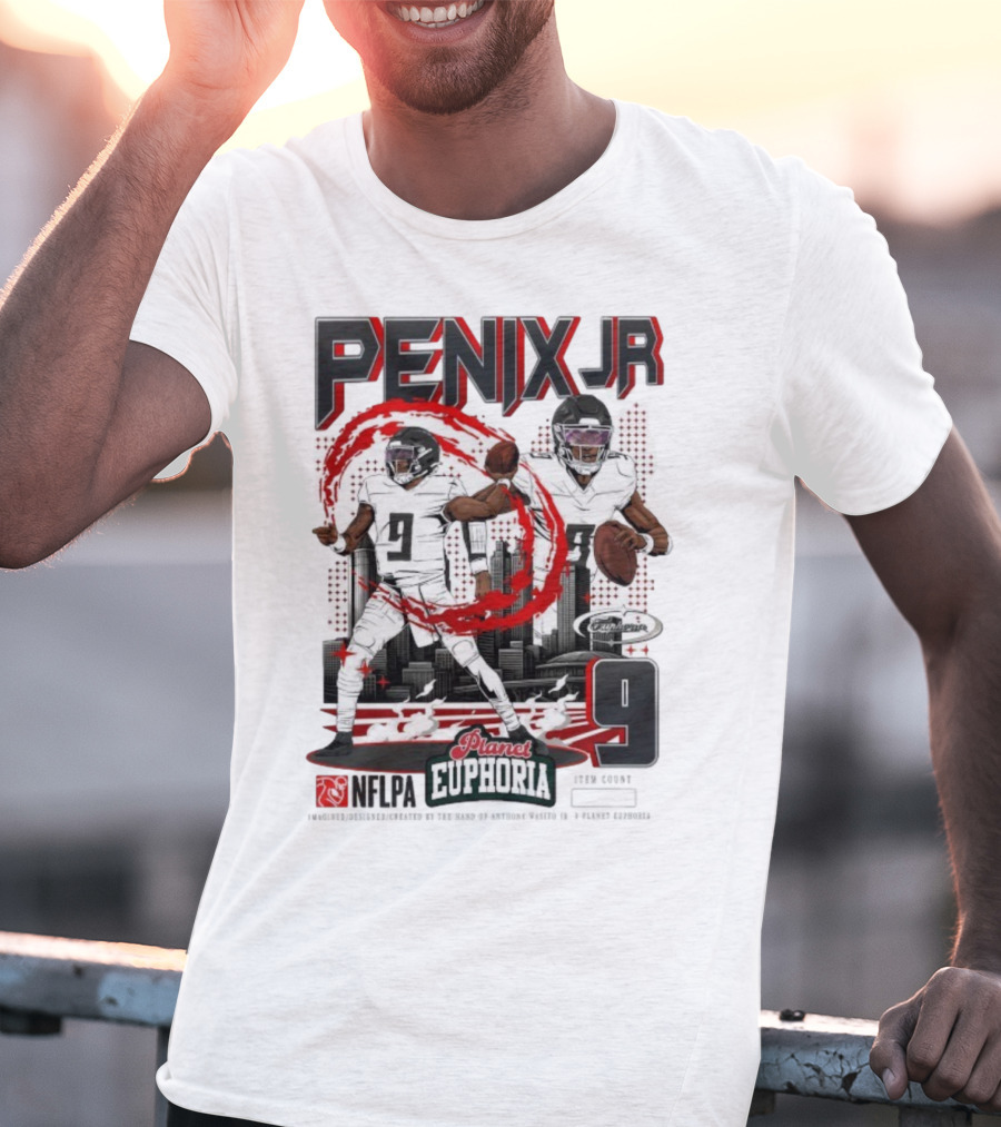 Penix Jr. NFLPA Planet Euphoria Number 9 Football Theme T-Shirt