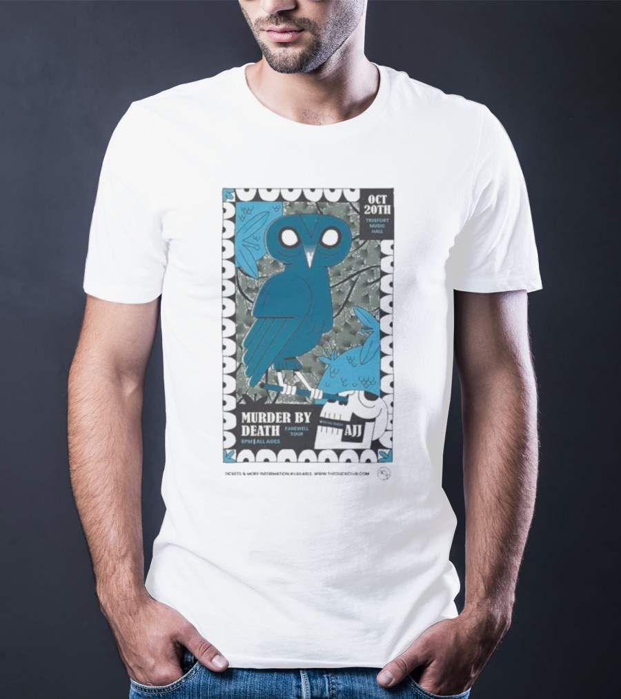 Murder By Death Farewell Tour Treefort Music Hall Boise October 20th AJJ Special Guest Owl Art T-Shirt