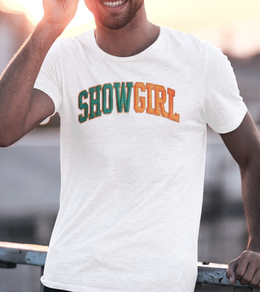 Orange Gradient Show Girl Retro Bold Text T-Shirt