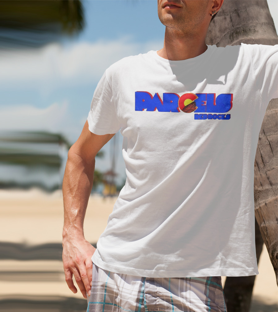 Parcels Red Rocks Colorado Flag Theme T-Shirt