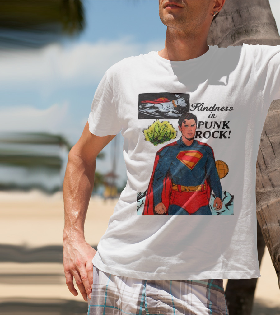 Superman DC Kindness Is Punk Rock Krypton Dog Caped Hero T-Shirt
