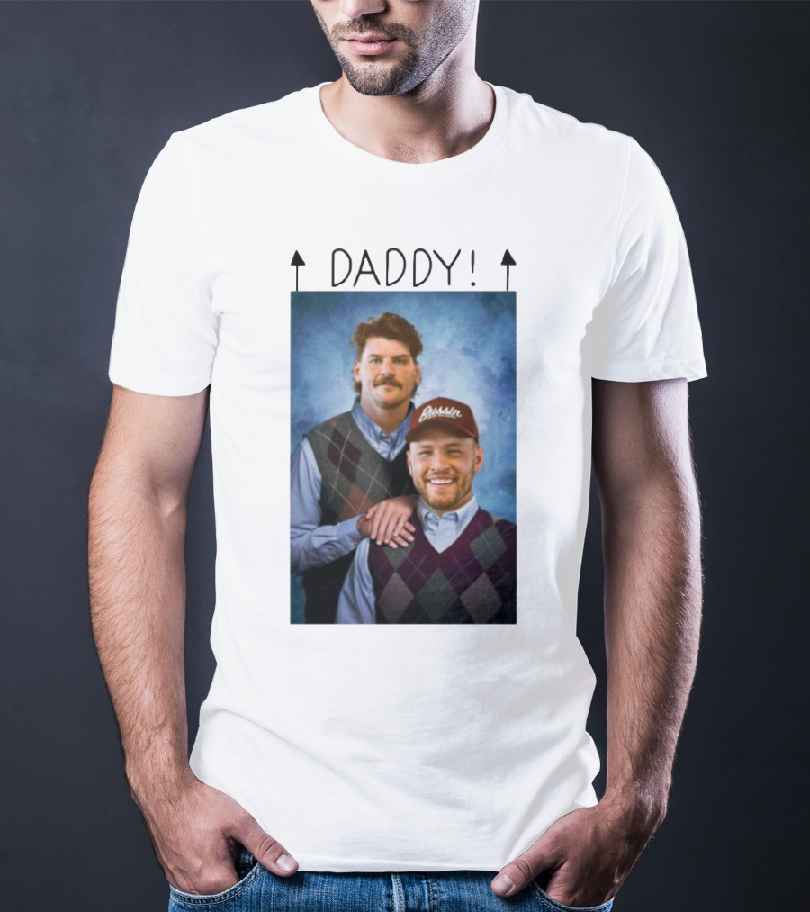 Bussin With The Boys Daddy Vertical Argyle Sweater Duo T-Shirt