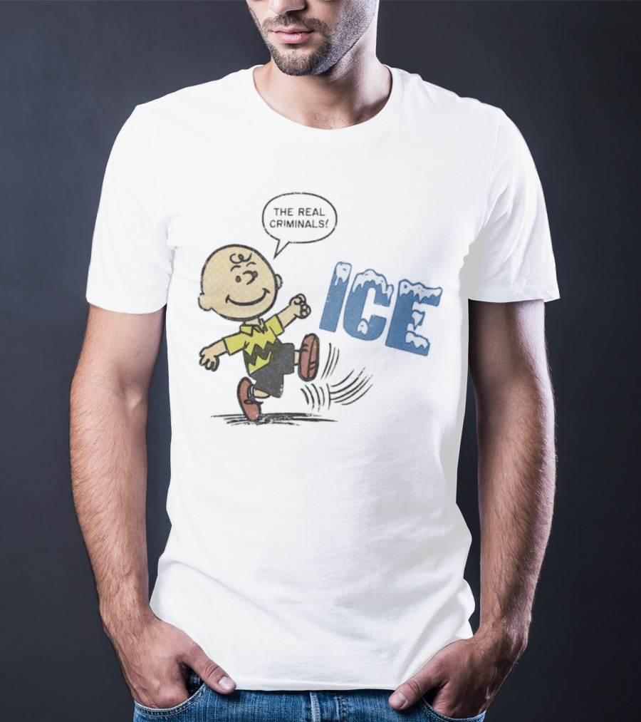 Charlie Brown Kicking The Real Criminals ICE T-Shirt