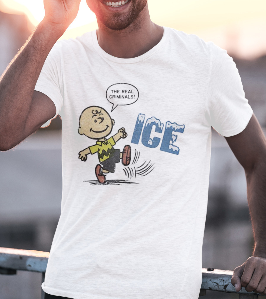 Charlie Brown Kicking The Real Criminals ICE T-Shirt