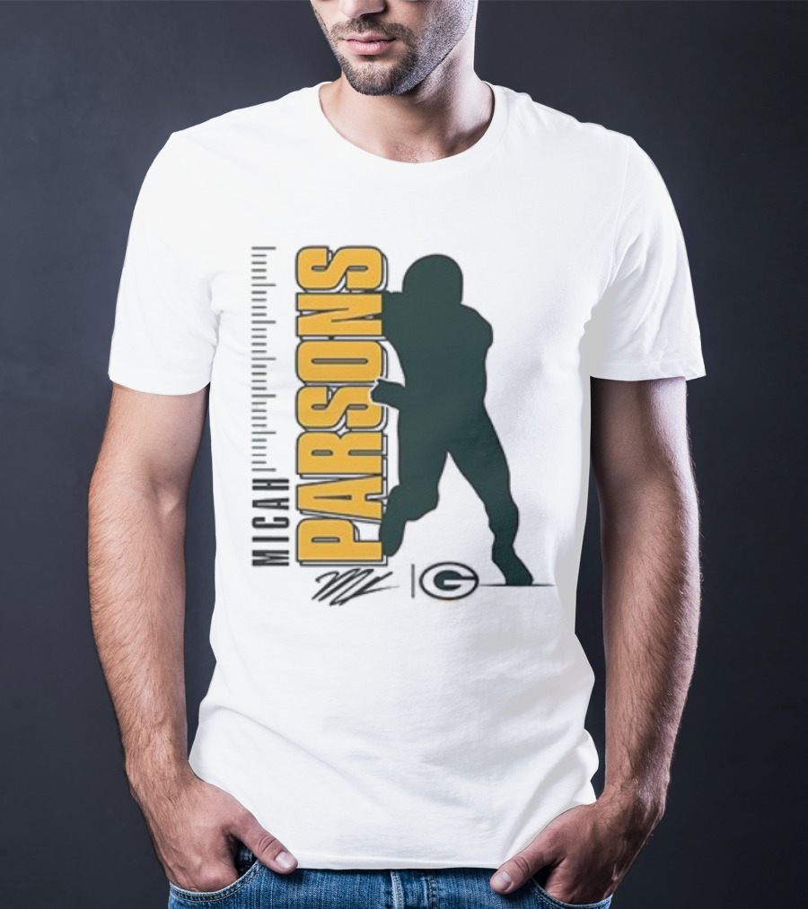 Green Bay Packers Micah Parsons Signature Silhouette T-Shirt
