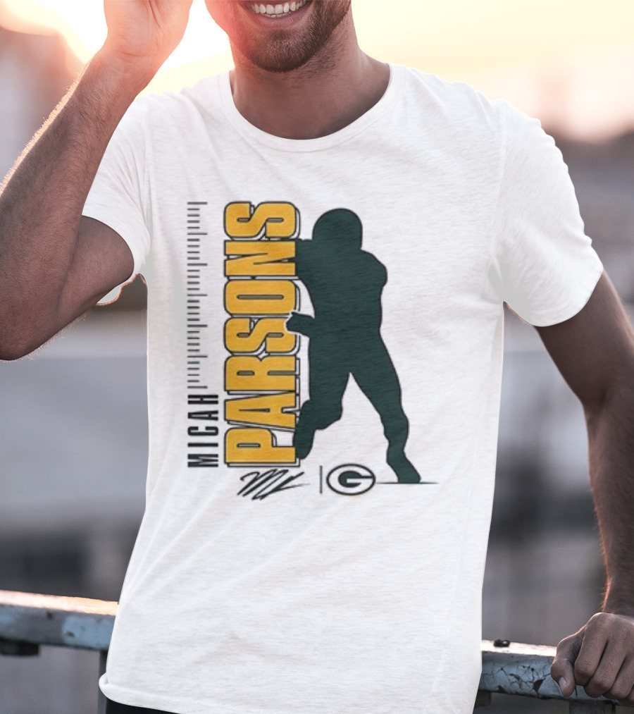 Green Bay Packers Micah Parsons Signature Silhouette T-Shirt