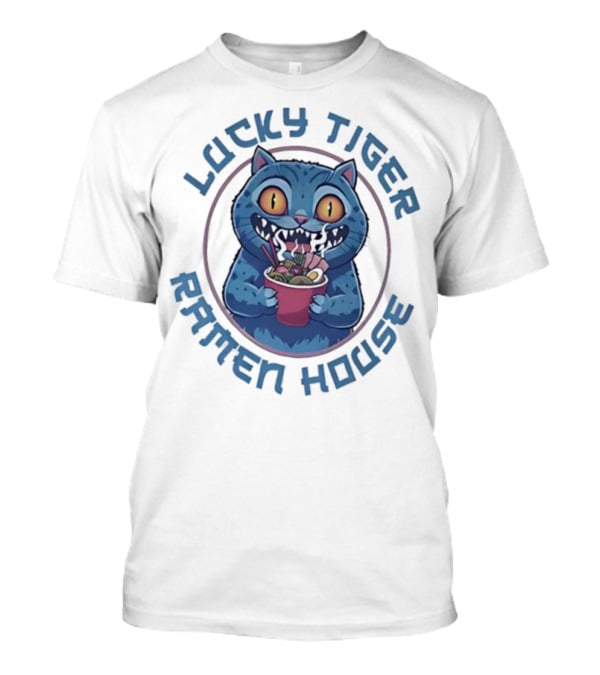 Lucky Tiger Ramen House Kpop Demon Hunters Derpy The Tiger Cartoon Cat Noodles T-Shirt