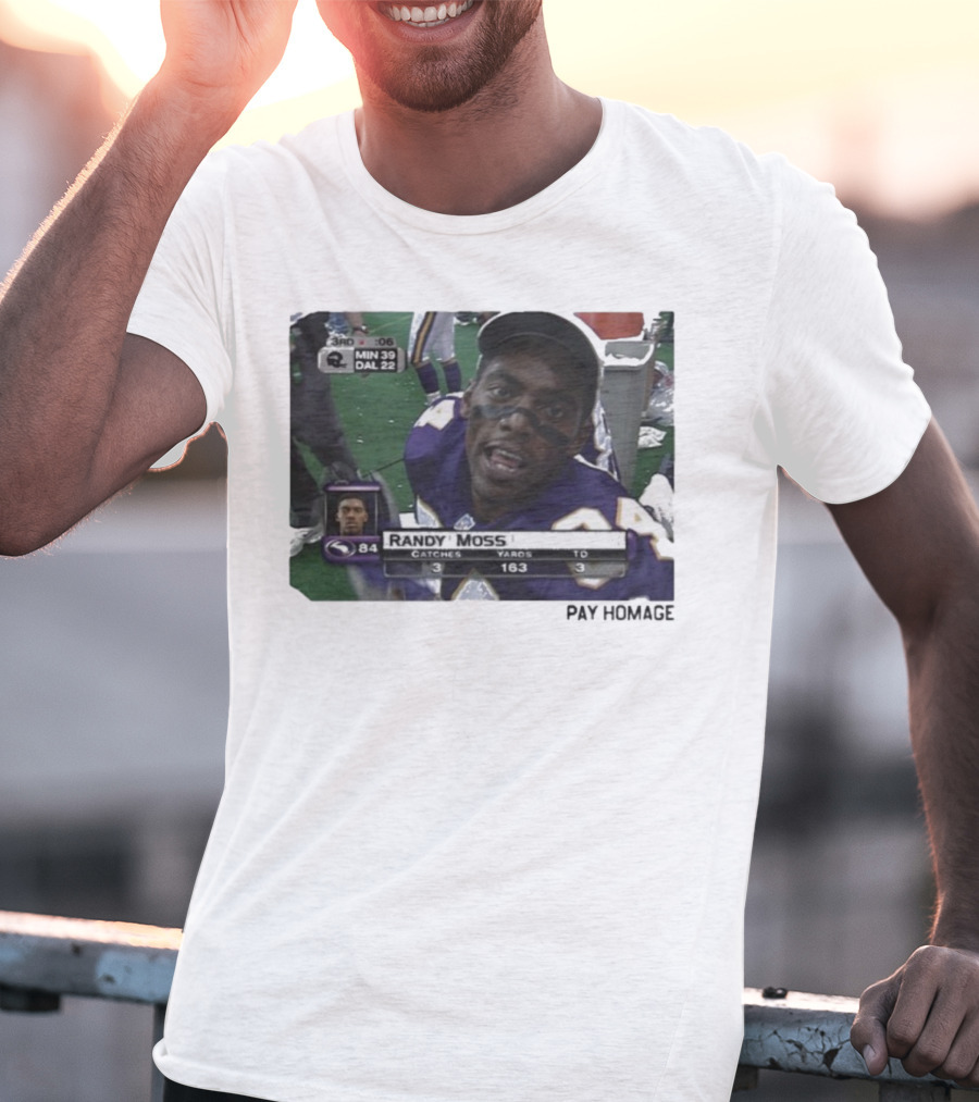 Randy Moss Minnesota Vikings 84 Pay Homage Catches Yards TO T-Shirt