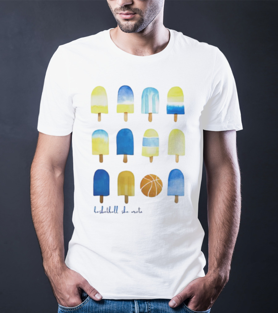 Quintessential Basketball She Wrote Ice Cream Popsicles T-Shirt
