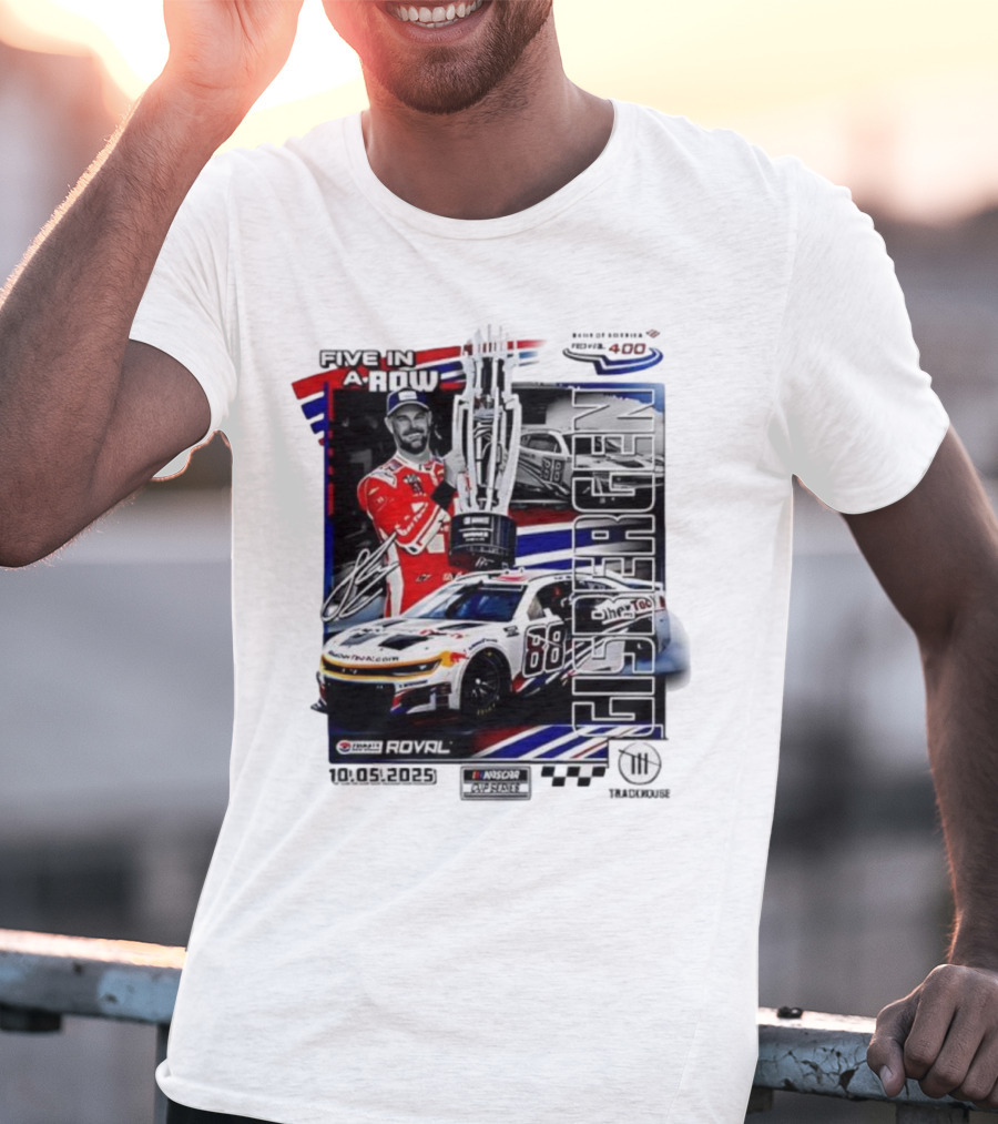 Shane Van Gisbergen NASCAR Cup Series Win Five In A Row 2025 Bank Of America ROVAL 400 T-Shirt
