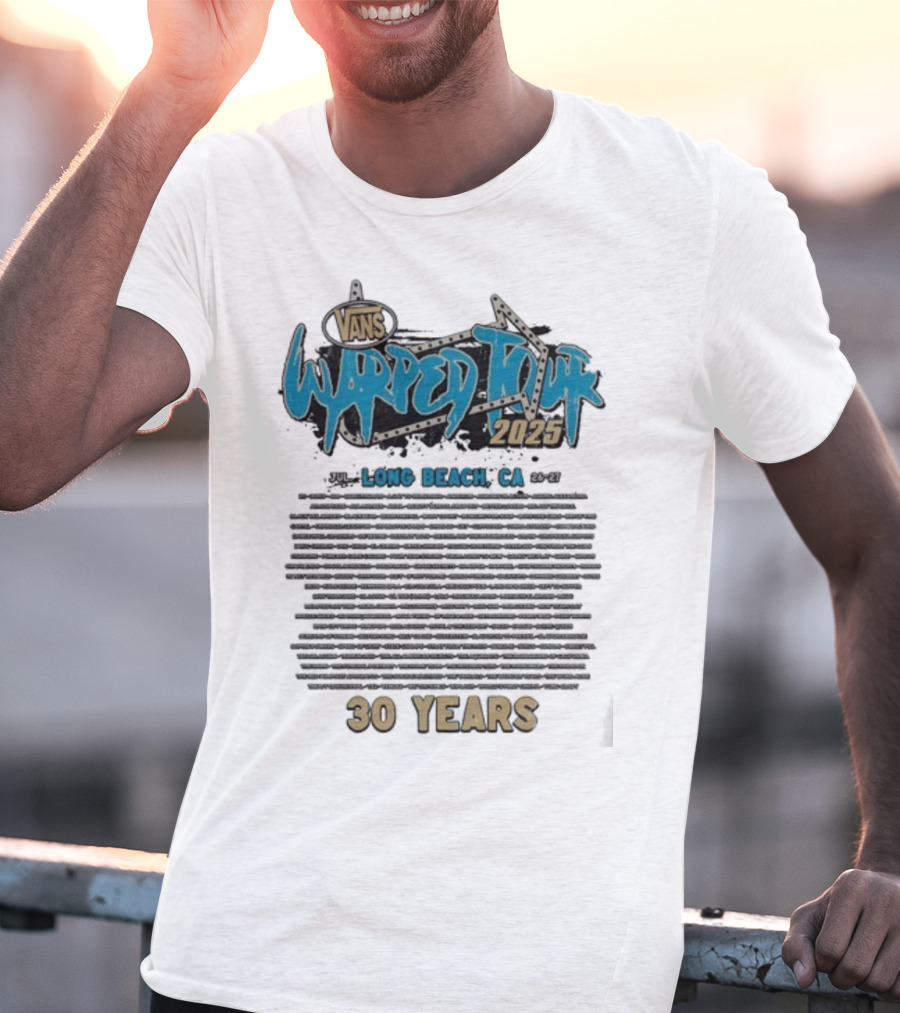 Vans Warped Tour 2025 Long Beach CA 30 Years Lineup T-Shirt
