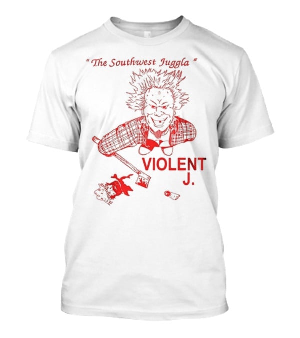 Violent J The Southwest Juggla Clown Caricature With Axe And Puppet T-Shirt