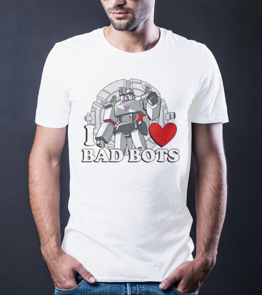 I Love Bad Bots Megatron Fan Favorite Retro 80s Style T-Shirt