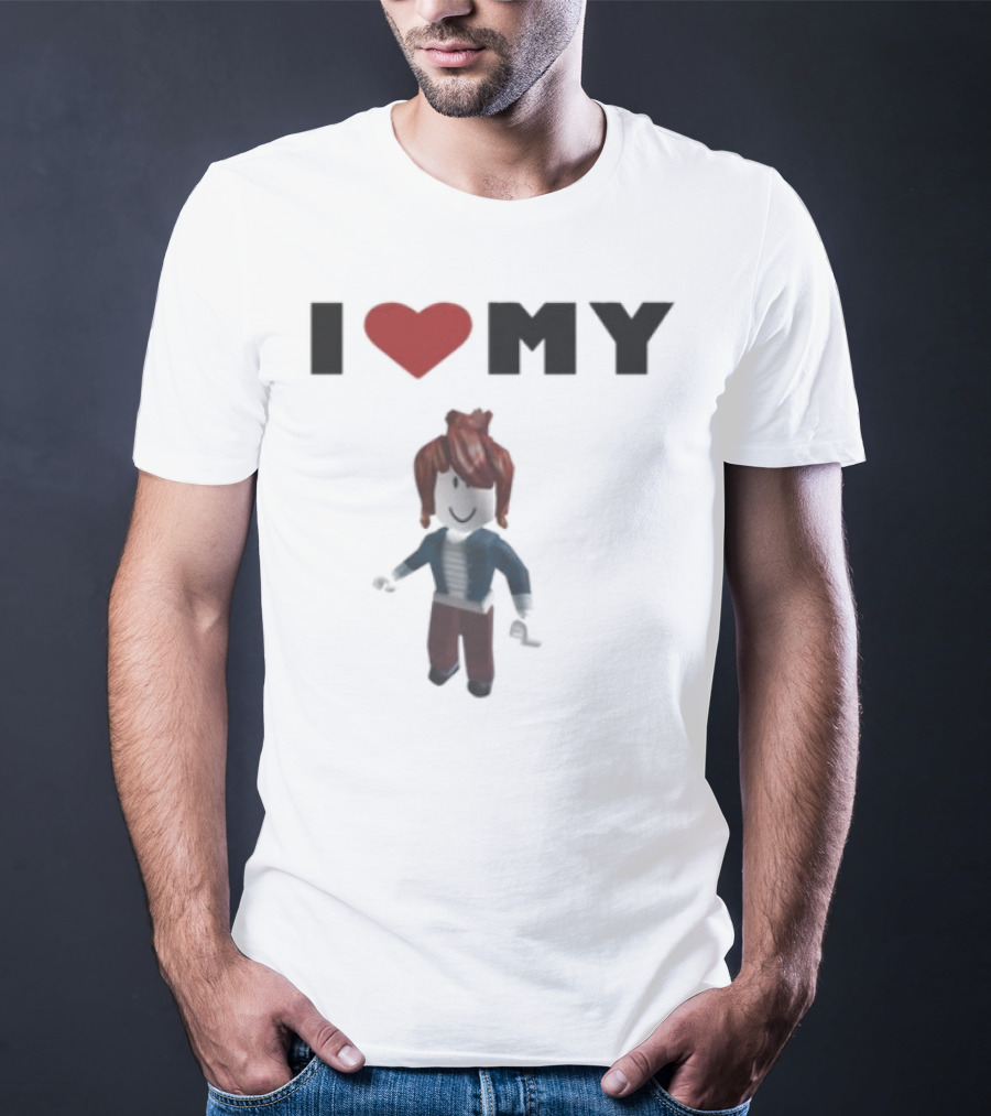 I Love My Rblx Gf Avatar Red Heart T-Shirt