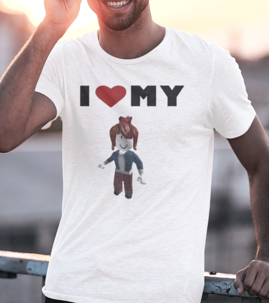 I Love My Rblx Gf Avatar Red Heart T-Shirt