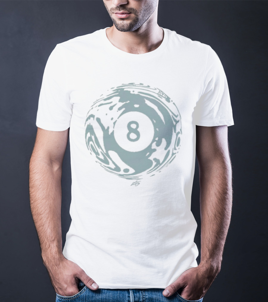 K45ink Uzumaki Swirl 8 Ball Design T-Shirt