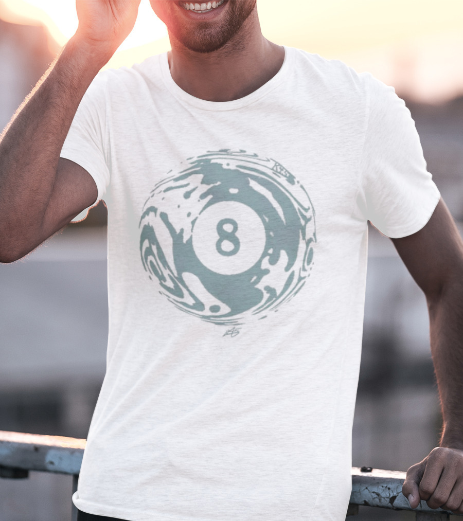 K45ink Uzumaki Swirl 8 Ball Design T-Shirt