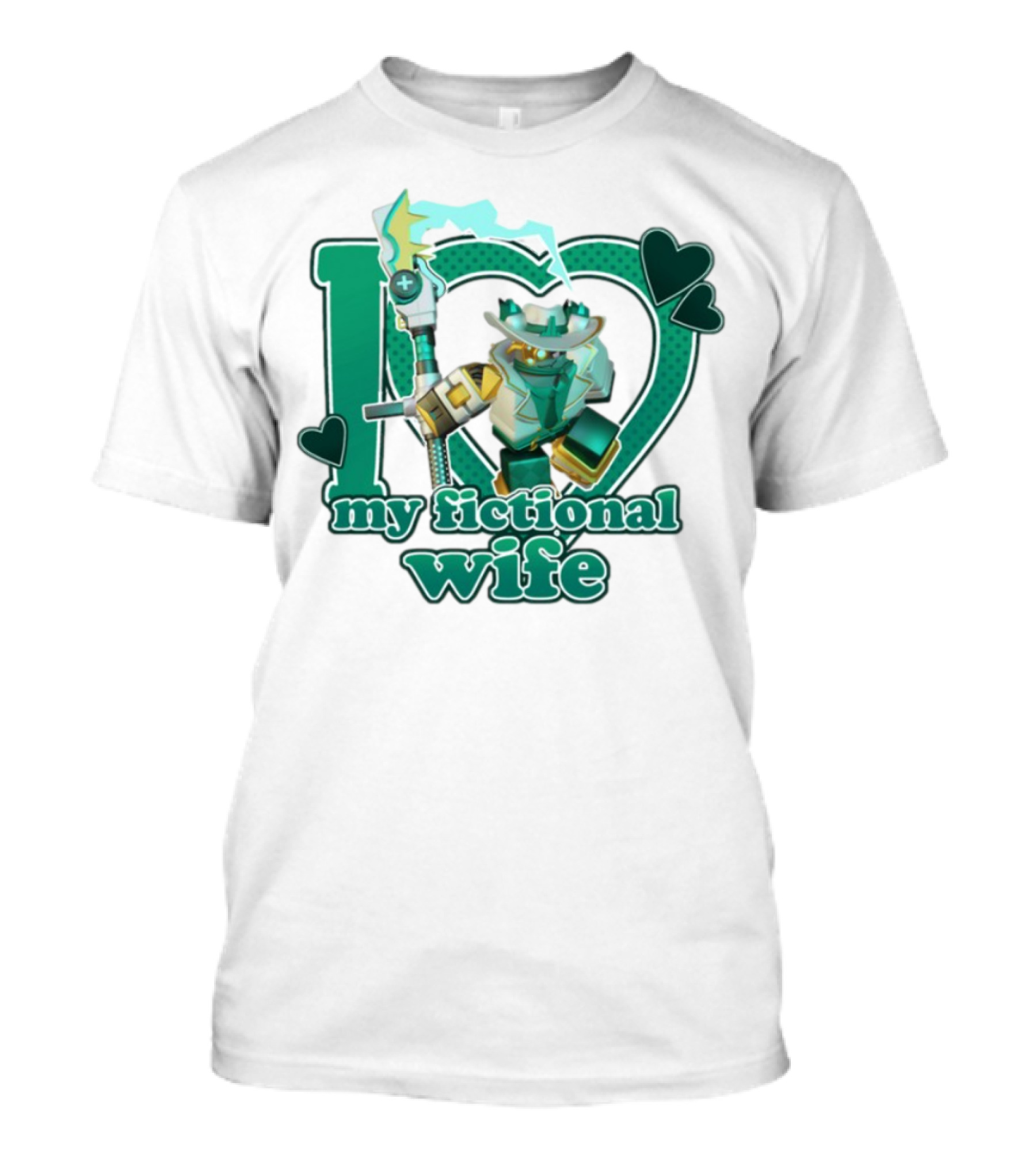 Kimmada Phighting Scythe I Love My Fictional Wife Iconic Robot And Heart Design T-Shirt