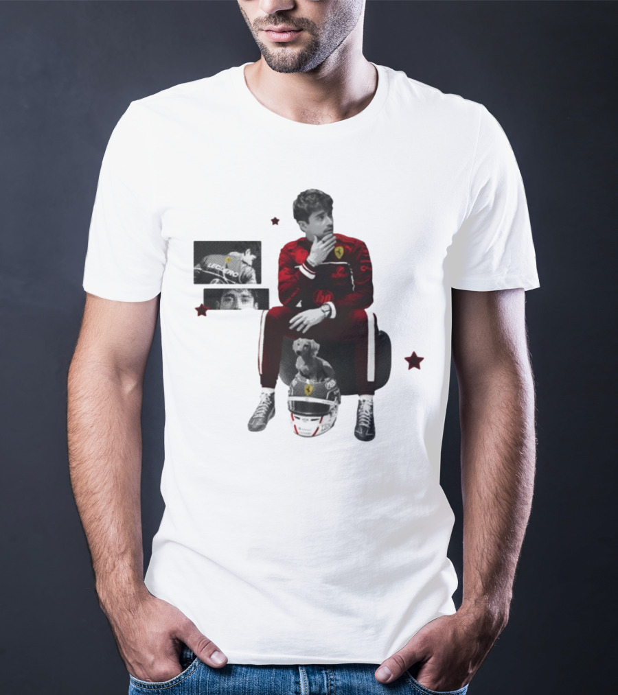 Lilisdsigns Charles Leclerc Ferrari Racing Red Outfit 16 Fan Memorabilia T-Shirt