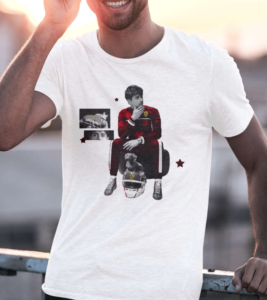 Lilisdsigns Charles Leclerc Ferrari Racing Red Outfit 16 Fan Memorabilia T-Shirt