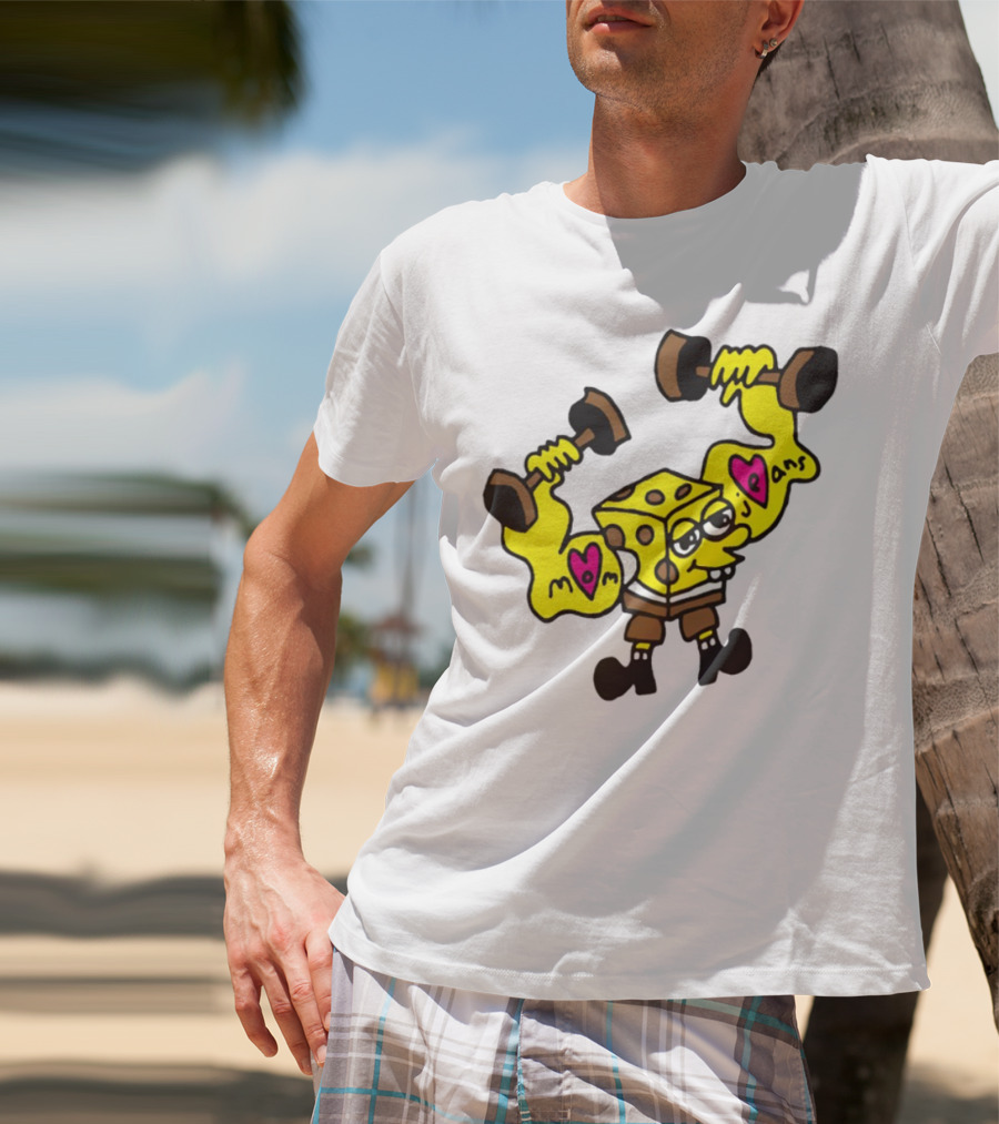 Musclebob Lovepants Mom Jeans Spongebob Dumbells T-Shirt
