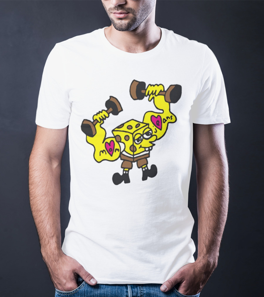 Musclebob Lovepants Mom Jeans Spongebob Dumbells T-Shirt