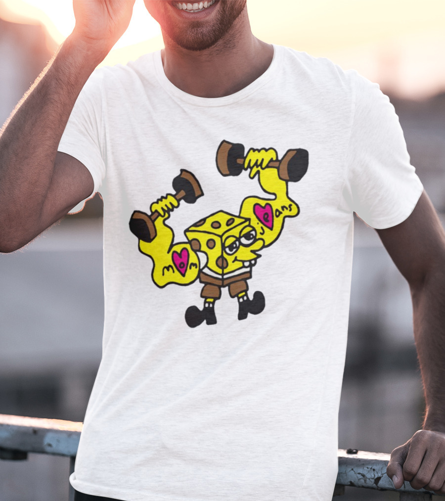 Musclebob Lovepants Mom Jeans Spongebob Dumbells T-Shirt