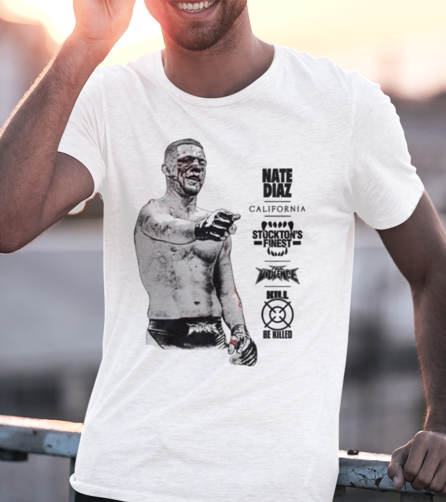 Nate Diaz Stockton California Pride Fighter Authentic Merchandise T-Shirt