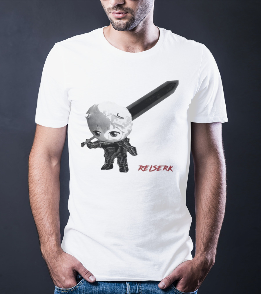 Ayanami Rei X Berserk Rei-Serk Crossover Character With Sword T-Shirt