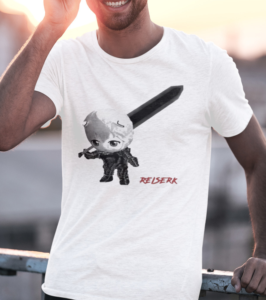 Ayanami Rei X Berserk Rei-Serk Crossover Character With Sword T-Shirt