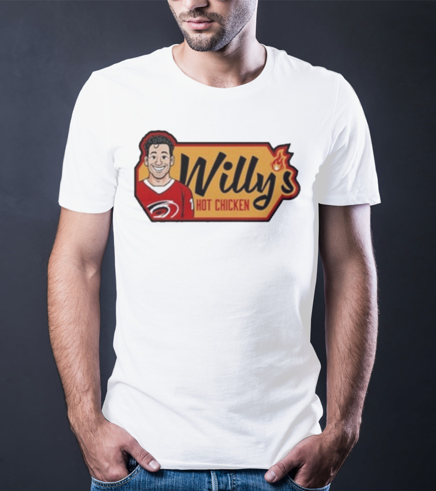 Carolina Hurricanes Willy's Hot Chicken Hockey Theme T-Shirt