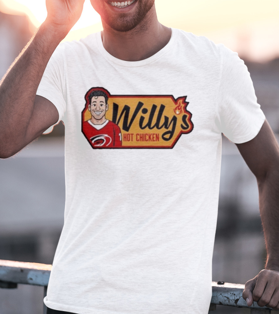 Carolina Hurricanes Willy's Hot Chicken Hockey Theme T-Shirt