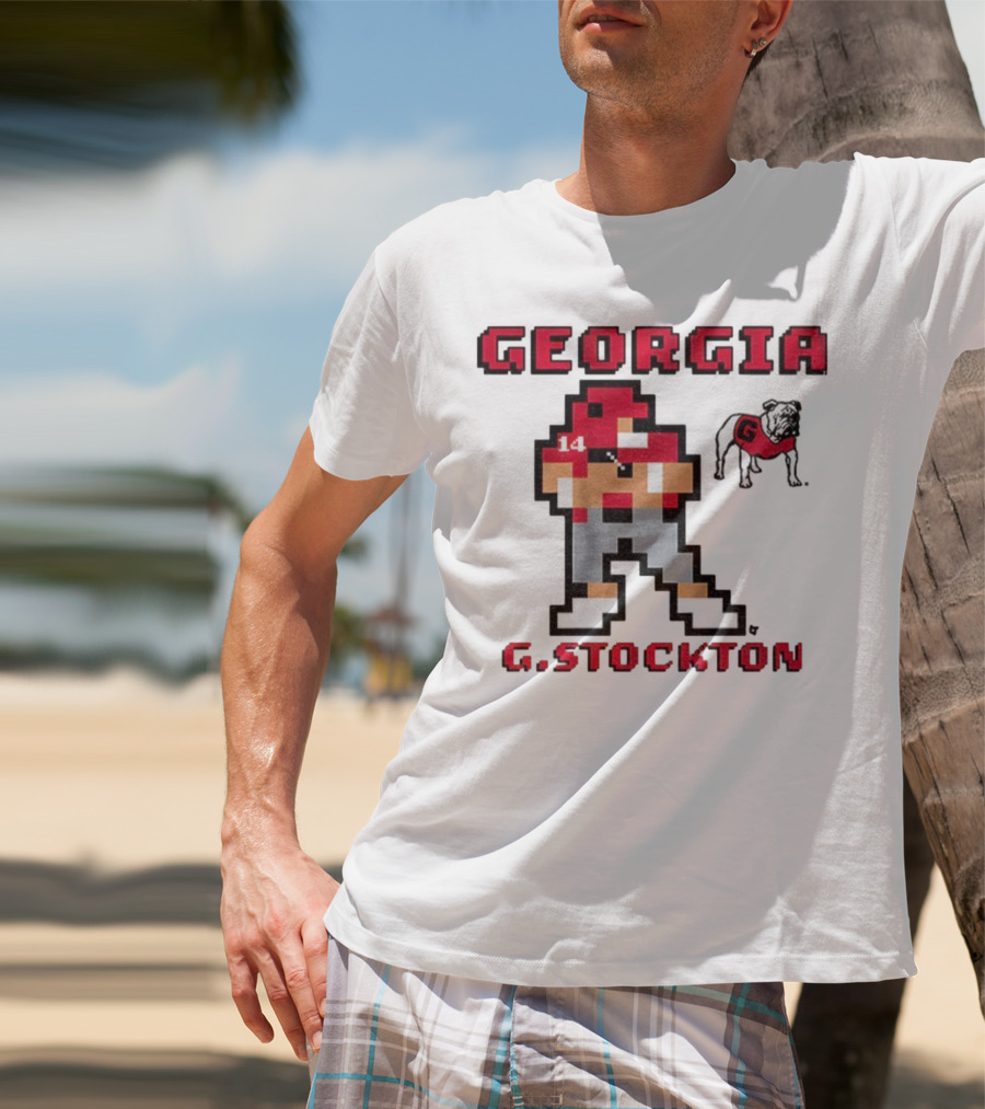 Gunner Stockton Georgia 8-Bit Retro Georgia Bulldogs G.Stockton 2025 T-Shirt