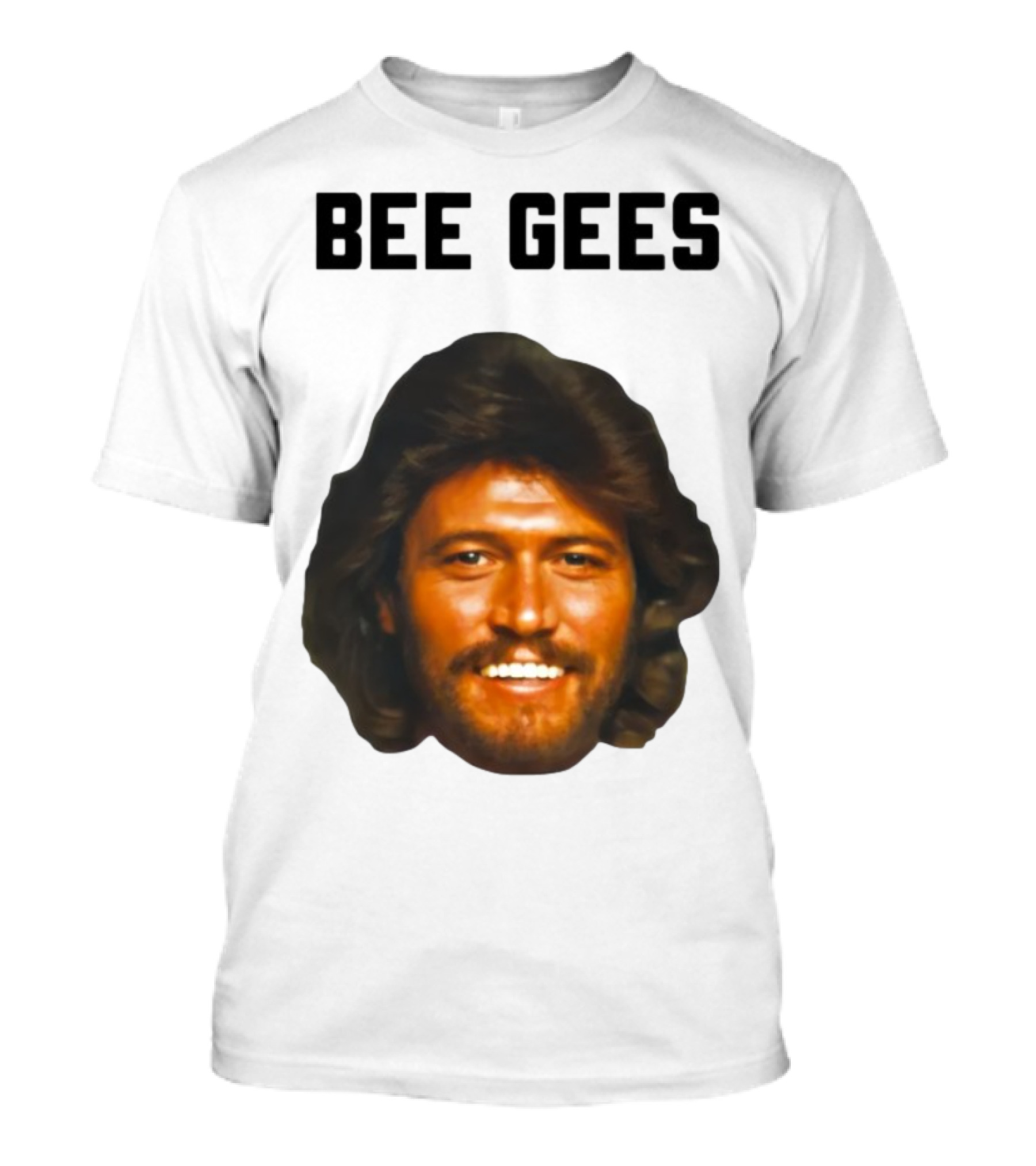 Barry Gibb Bee Gees Iconic Face Retro 70s Style T-Shirt