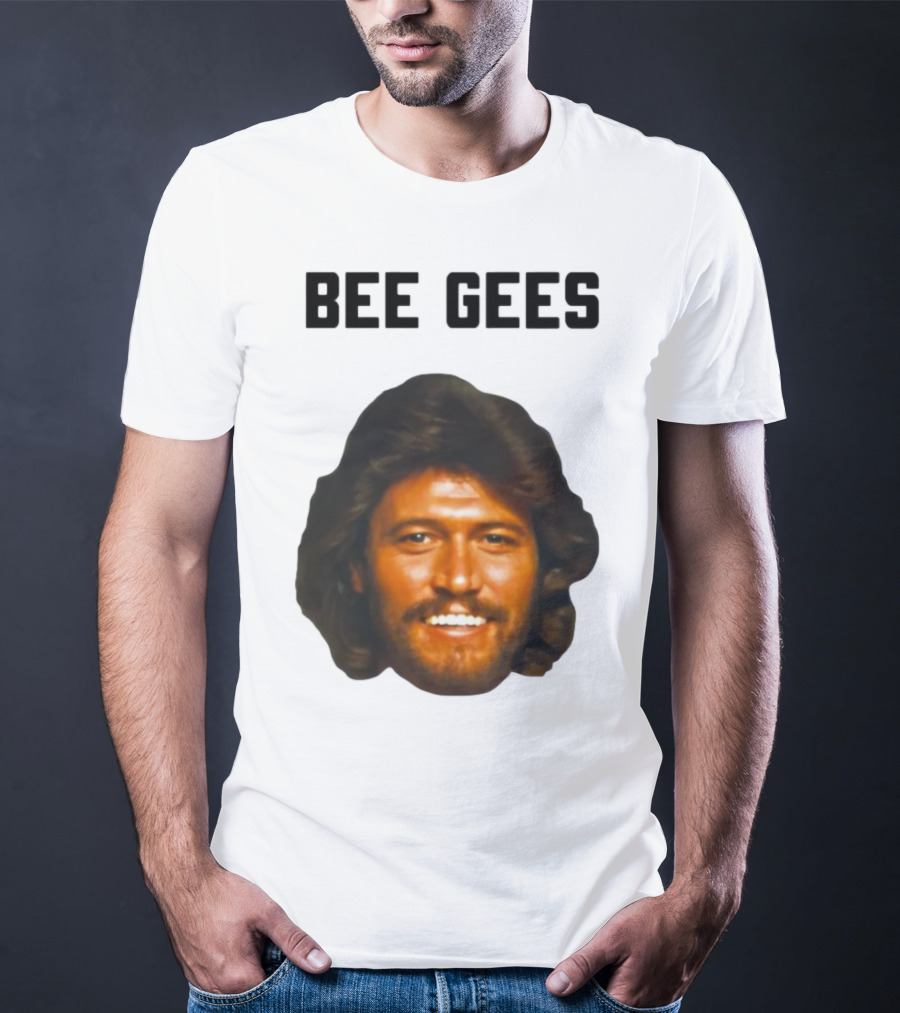 Barry Gibb Bee Gees Iconic Face Retro 70s Style T-Shirt
